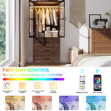 75-Inch Farmhouse LED 2-Door Armoire Wardrobe Closet