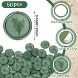 Set Of 50 Rosemary Green Envelope Wax Seal Stickers - Omega Lifestyles