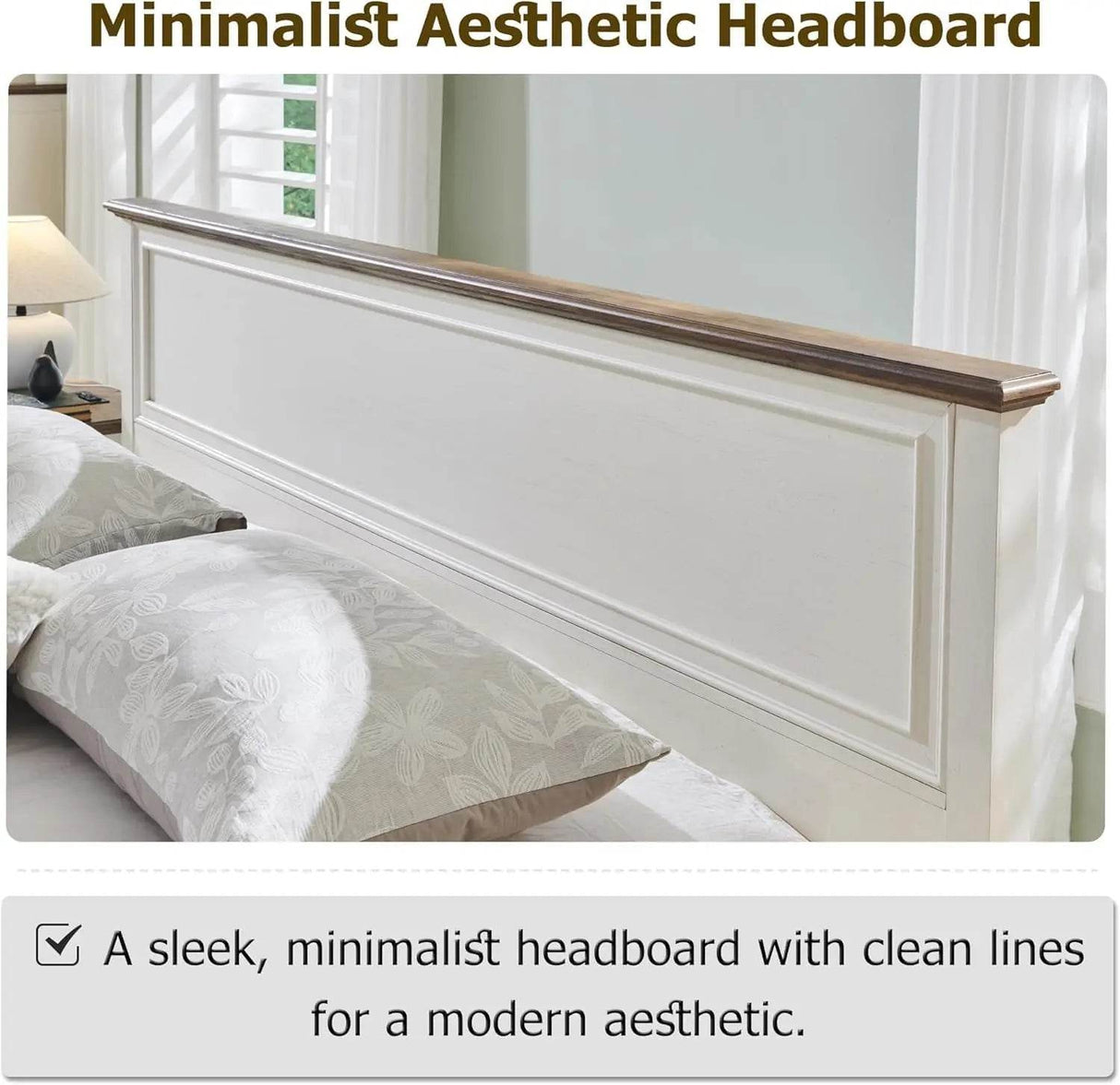 Antique Wood Platform Bed Frame with Storage Bench - Omega Lifestyles