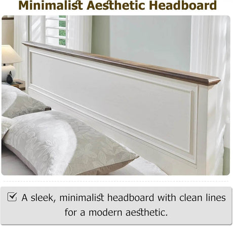 Antique Wood Platform Bed Frame with Storage Bench - Omega Lifestyles