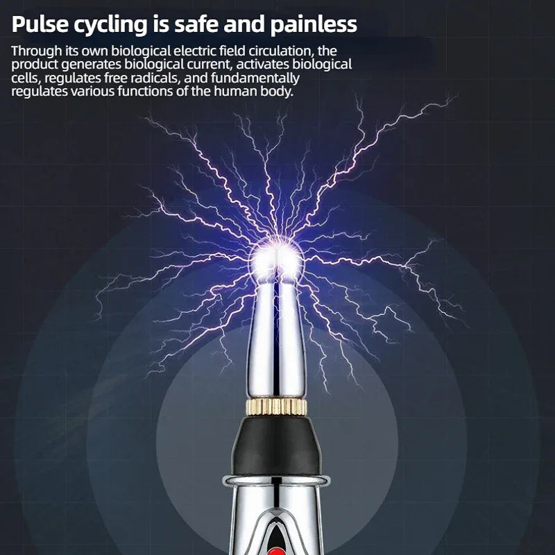 Electronic Acupuncture Pen Stainless Steel Massage Device With 5 Heads - Omega Lifestyles