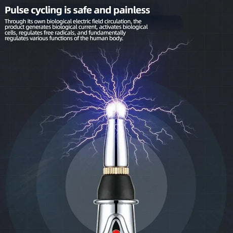 Electronic Acupuncture Pen Stainless Steel Massage Device With 5 Heads - Omega Lifestyles