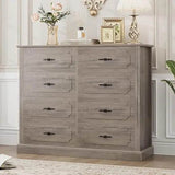 Modern Farmhouse 8-Drawer Wood Dresser - Omega Lifestyles