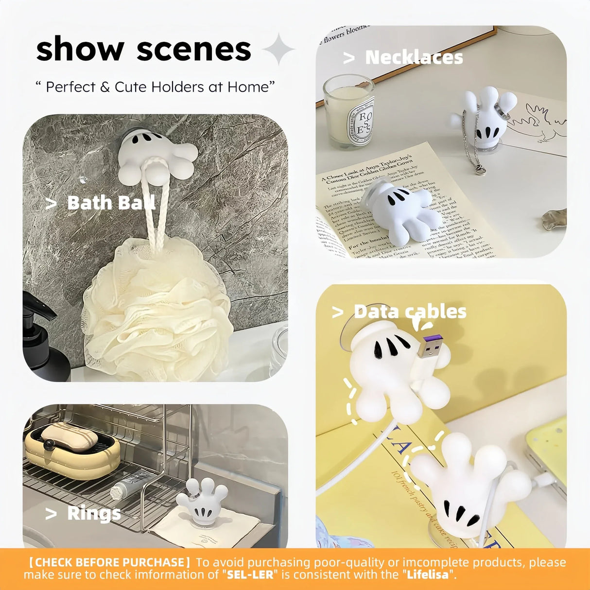 Palm Toothbrush Holder With Multifunctional Suction Hooks - Omega Lifestyles