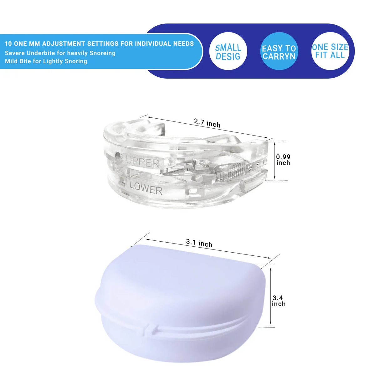 Adjustable Anti-Snoring Mouth Guard Sleep Aid - Omega Lifestyles