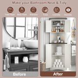 Farmhouse 5-Tier Engineered Wood Corner Storage Cabinet