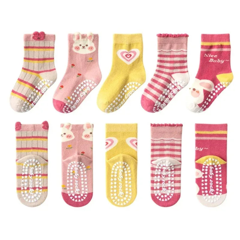 Children’s Cotton Non-Slip Cartoon Knit Socks - Omega Lifestyles