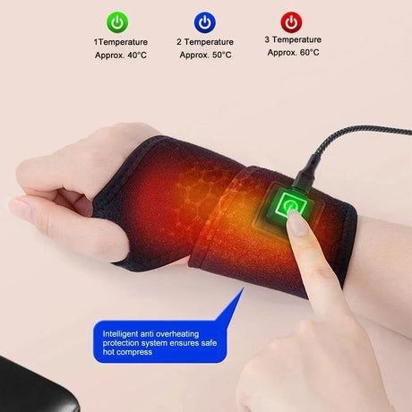Electric Heating Wrist Brace Hot Compression Massager - Omega Lifestyles