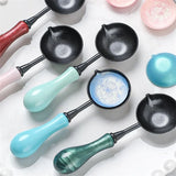 Wood Handle Non-Stick Double Spout Wax Seal Spoon - Omega Lifestyles