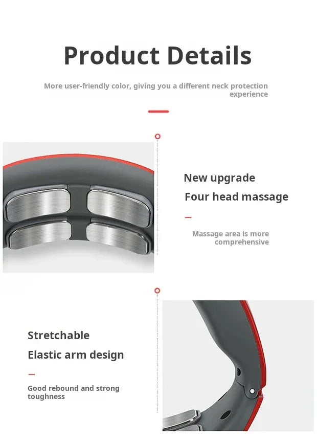 Neck Shoulder Heated Pulse Massager With 4 Kneading Heads - Omega Lifestyles