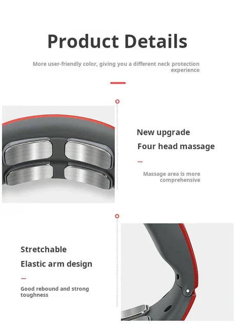 Neck Shoulder Heated Pulse Massager With 4 Kneading Heads - Omega Lifestyles