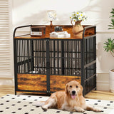 Heavy Duty Indoor XL Dog Crate With Adjustable Bowls - Omega Lifestyles