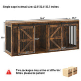 Farmhouse Wooden Large Dog Crate TV Stand Furniture
