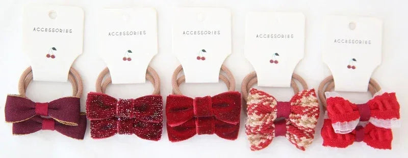 Set Of 10 Floral Bow Elastic Baby Hair Bands - Omega Lifestyles