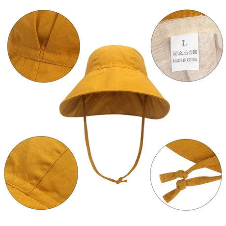 Kids Cotton Linen UV Protection Summer Bucket Hat - Omega Lifestyles