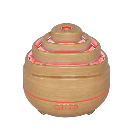 Ultrasonic Wood Grain Aroma Diffuser With Colorful LED Light - Omega Lifestyles