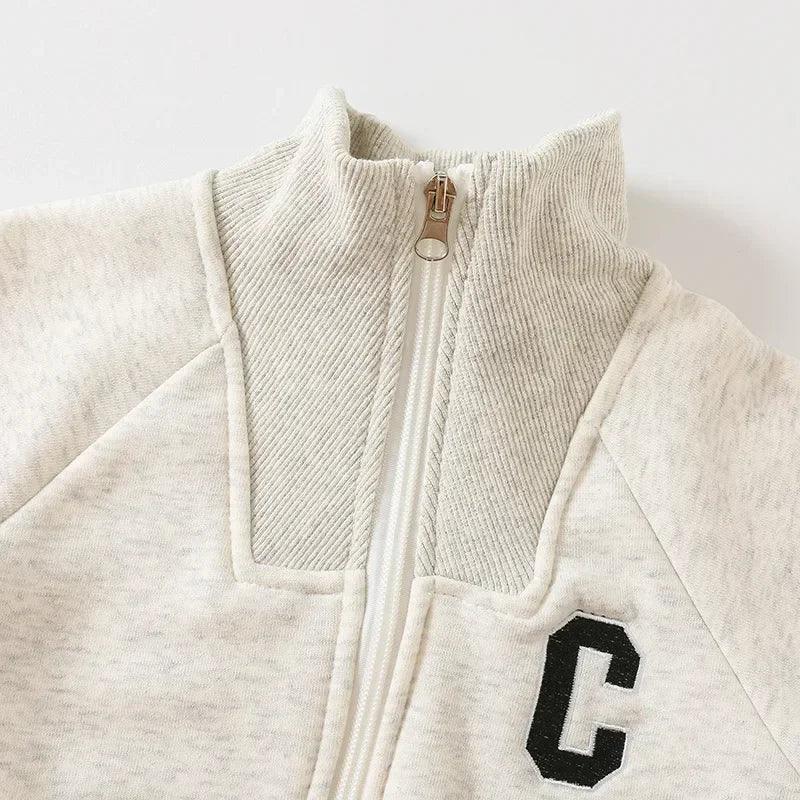 Baby Winter Thick Cotton Knit Zippered Romper - Omega Lifestyles