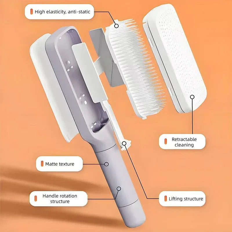 Rotatable Self-Cleaning Telescopic Airbag Hair Comb - Omega Lifestyles