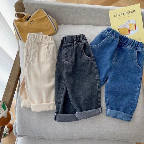Casual Soft Denim Baby Pants With Elastic Waist - Omega Lifestyles