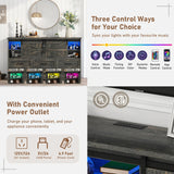 Modern Farmhouse Wood Storage Cabinet With Charging Station