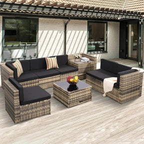 8-Piece Outdoor Rattan Patio Furniture Set - Omega Lifestyles