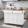 Spacious Rolling Kitchen Island Cart With Storage Cabinet