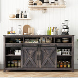 Farmhouse LED Wood Sliding Barn Door TV Stand