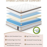 Medium Hybrid Pocket Spring Mattress 14 Inch - Sleep Galleria