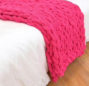 Chunky Knitted Chenille Blanket - Omega Lifestyles