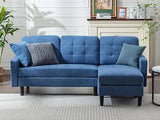 Convertible Modern Linen Fabric L-Shaped Sectional Sofa - Omega Lifestyles