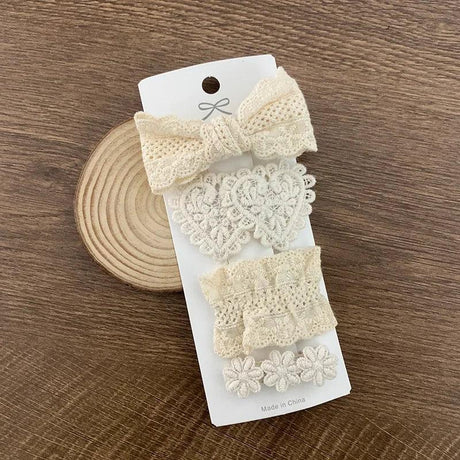 Set Of 4 Flower Embroidery Baby Girls Hairpins - Omega Lifestyles