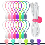 Set of 6 Silicone Reusable Cable Twist Ties Organizer