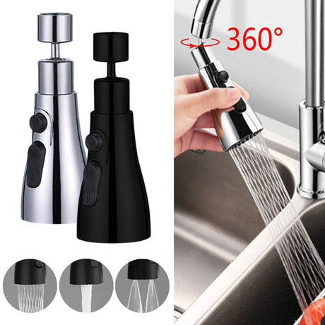 3-in-1 Rotating Kitchen Faucet Extender With Sprayer - Omega Lifestyles