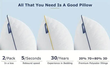 Pair of Soft Polyester Neck Support Pillows - Sleep Galleria