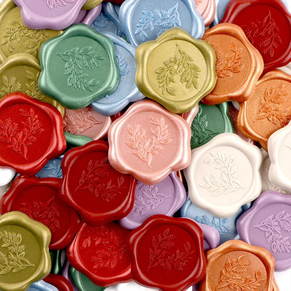 Set Of 20 Multicolor Eucalyptus Wax Seal Stickers - Omega Lifestyles