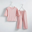 Girls Thin Summer Polyester Knit Casual Homewear Set - Omega Lifestyles