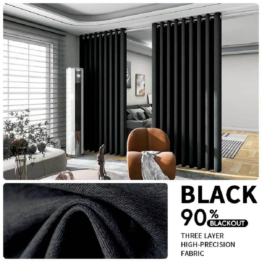 2-Piece Noise Reduction Grommet Top Room Divider Curtain