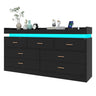 Modern 7-Drawer Wooden Dresser With LED Light