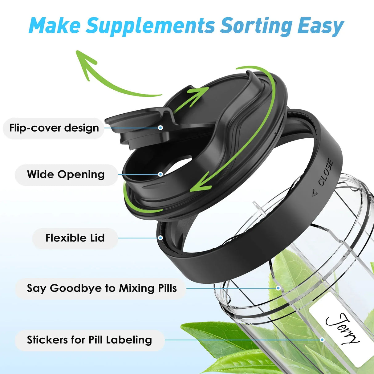 Large Capacity BPA-Free 7-Compartment Pill Dispenser - Omega Lifestyles