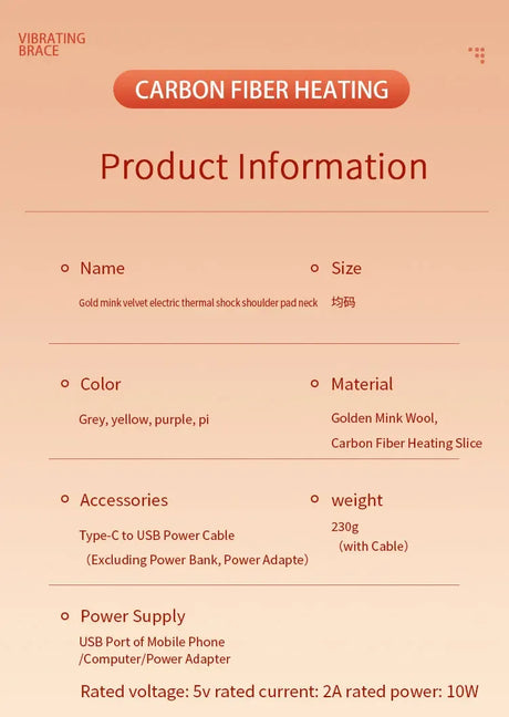 USB Electric Heating Neck Shoulder Massager Thermal Compress Wrap - Omega Lifestyles