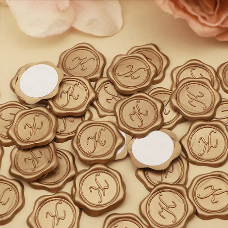 Pack Of 25 Initial Alphabet Adhesive Wax Seal Stickers - Omega Lifestyles