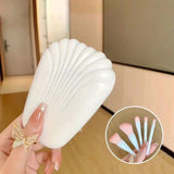 5-Piece Portable Soft Wool Fiber Makeup Brush Set With Mirror - Omega Lifestyles