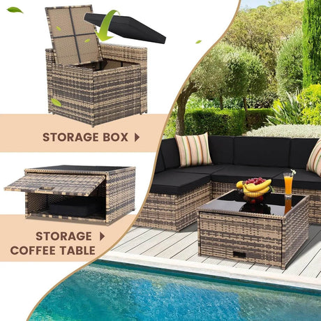 8-Piece Outdoor Rattan Patio Furniture Set - Omega Lifestyles