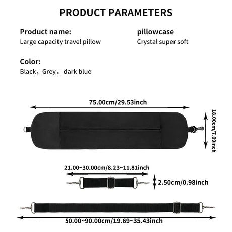 Travel Neck Pillow With Velvet Cover And Storage Bag - Omega Lifestyles