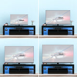 Modern RGB LED Wooden TV Stand With Storage Drawers