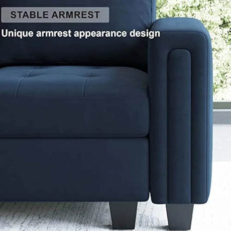 Modern Velvet L-Shaped Sectional Sofa With Chaise - Omega Lifestyles