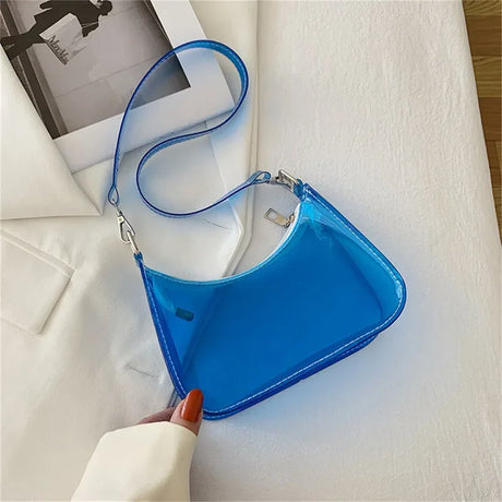 Clear PVC Small Zipper Shoulder Bag For Women - Omega Lifestyles