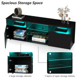 Modern High Gloss LED TV Stand With Storage Cabinet