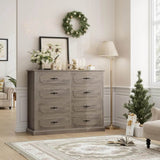Modern Farmhouse 8-Drawer Wood Dresser - Omega Lifestyles