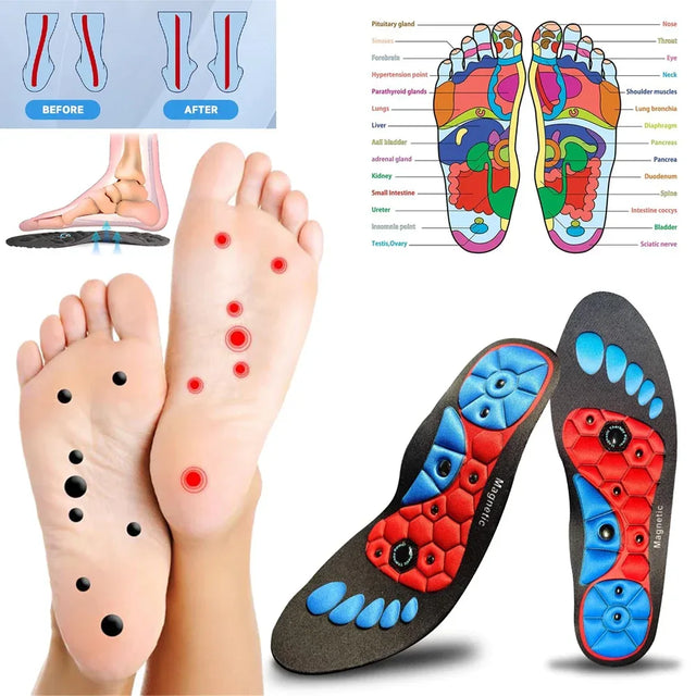 Pair Magnetic Orthopedic Acupressure Insoles With Arch Support - Omega Lifestyles